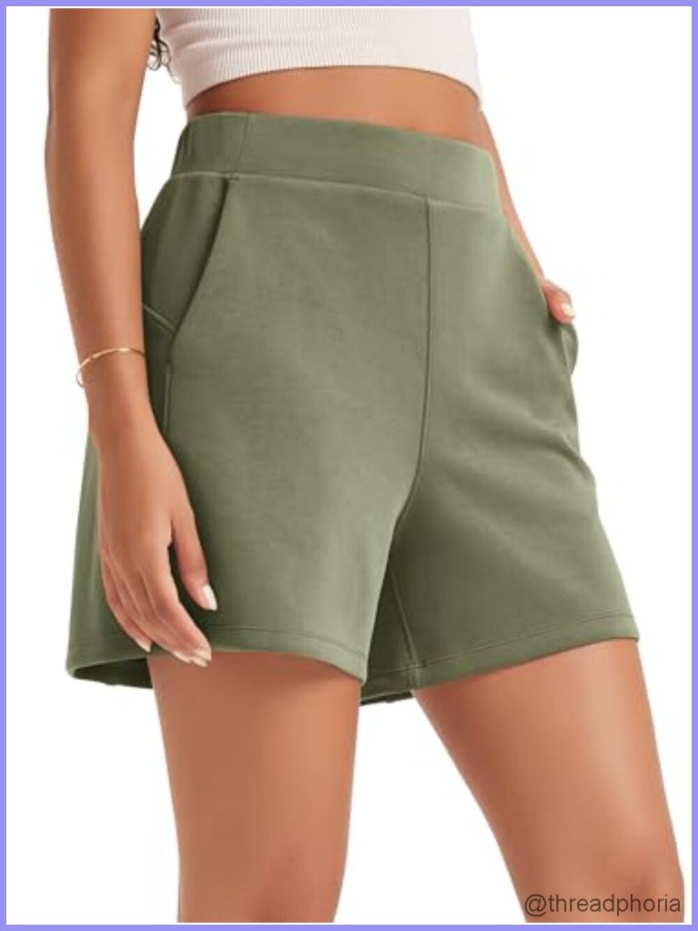 Women's Modal Blend High Waist Athletic Shorts with Pockets